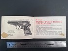 Walther Pp   Ppk Manual Original Dated 1939 German Language Very Fine 