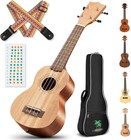 21 Inch Mahogany Soprano Ukulele Beginner Kit With Gig Bag And Strap