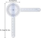 12 In Goniometer 360   Transparent Protractor Physical Therapy Measurement Ruler