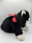 1997 Ty W  Tag Beanie Large Rare Boots Black   White Tuxedo Cat Red Bow Soft 12 