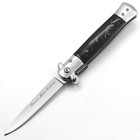 Black Premium Milano Collection Stiletto Knife   Spring Assist