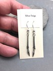 Sterling Silver Twig Dangle Earrings 2  Artist Made Cast From Real Specimen