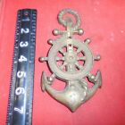 Vintage Solid Brass Anchor Wall Nautical Decoration Boat  Wheel Decor 370