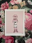 Pink Farmer Funky Cartoon Original Doodle Indie Art Print Licensed Signed