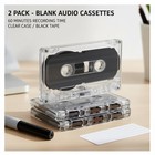 2 Pack Blank Cassette Tapes 60 Minutes Clear Audio Recording Tape With Plastic S