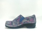 Klogs Naples Womens 6 5m Multicolor Pebbled Floral Print Leather Slip On Clogs 