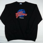 Vintage 90s Planet Hollywood Atlanta Sweatshirt Black Sz Xl Embroidered Made Usa