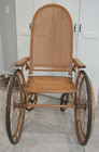 Early 1900 s Adjustable Wicker Wheelchair  caning Intact  Colson Corp  Vg Cond 