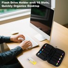 Flash Drive Case Usb Storage 10 Slots  Portable Thumb 10 Black