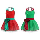 Kids Girls Ballet Leotard Halloween Dance Dress Strappy Back Tutu Dress Party