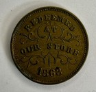 Civil War Token 1863 Troy New York Ny Robinson   Ballou Grocery Trade Token 19mm