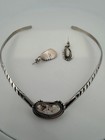 Sterling Silver And White Turquoise Signed Set  Similar Listings Are  1000 