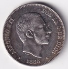 1885 Alfonso Xii 50 Centimos Spanish Philippine Silver Coin Km  150  Stock - Z50