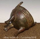 6 8  Ancient Chinese Bronze Ware Dynasty Inscription Ding Incense Burner