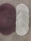 White   Burgundy Woven Round Placemats Set Of 6 Braided Multipurpose