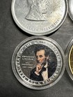 Abraham Lincoln Medal Coin Token Lot Of 4 Variety Large Gold Silver Plate Unc