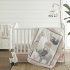 - Imani Crib Bed Set - Baby Nursery Set - Exotic Animals - Pink  Taupe  Grey    