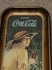 Antique 1916 Drink Coca-cola Soda Elaine Advertising Tin Lithograph Tray Orig 