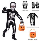 Kids Skeleton Costume Glow In The Dark Halloween Costume Set For