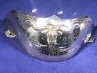 New Western Cowboy Boot Tip Rand Rounded Toe Silver With Gold Longhorn - Pair