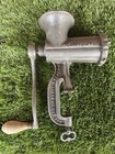 Vintage Meat Chopper Enterprise  10      tinned With Wooden Handle No 10      phila Usa