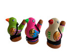 Lot  3  Hand Painted Ceramic Bird Whistle W  Hanger - Pajarito De Ceramica Peru