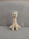 Vtg 1999 Kids Ii Giraffe Baby Rattle Plush 9 5  Yellow Blue Spots Bright Starts