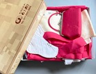 Korean Silk Hanbok Full Set   peony Embroidered Top   Red Skirt  Original Box