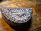 1800s-- India-burmese-asian-solid-silver -betal-lime Crescent Box