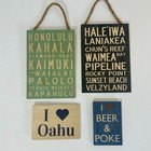 Soha Living Wooden Hawaii Signs Lot Of 4 Made In Hawaii Oahu Towns Hawaiian