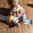 Black Folk Americana 3    Figurine - Reading With A Puppy - Vintage 