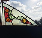 9  Tall Antique Pair Of Belgian Stained leaded Glass Panels By B  Bardenhewer