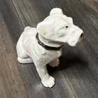 Vintage Dog Figurine Made In Japan White Ceramic Puppy Collar Decor
