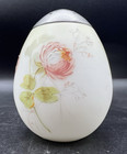 Mt Washington Glass-egg Shape Sugar Shaker muffineer-floral Enameled Decor 4 1 2