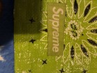 Supreme Green Paisley Bandana Print Small Zip Top Handle Handbag
