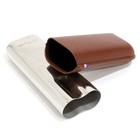 S t dupont  183011 Marron   Chrome Double Cigar Case   Cigar Holder New