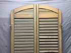 Tall Antique Pair Gothic Arched Dome Top Wood Shutters Mocha 15x80 Vtg 410-21b