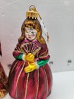 Vtg Blown Mercury Glass  Girl With Fan 6   Christmas Ornament Glitter