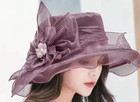 Women Flower Organza Church Fascinator Wedding Tea Party Derby Hats Sun Hat