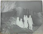 Antique Glass Plate Photo Negative -  silhouettes In Winter  - Epic Snow Drifts