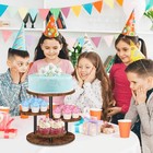 Eliteroo 4 Tier Round Cupcake Tower Stand For 50 Cupcakes  360   Rotating Wood   