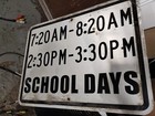 7 20am-8 20am 2 30pm-3 30pm School Days Highway Street Road Sign 18   x24    Used