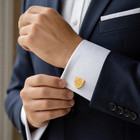Gold Jerusalem Cross Cufflinks Christian Shield Mens Cuff Links Gift
