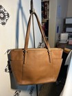 Michael Kors Jet Set Top Zip Tote Bag Saffiano Leather Brown Medium large