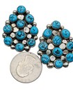 Vintage Native American Sterling Silver Turquoise Earrings Signed T