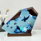 Ocean Resin Lamp  Handmade Wooden Table Resin Night Light  Ub Port Art S Orca