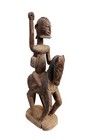  4023 Lg Old African Dogon Hand Carved Wood Horseman Mali 30  H