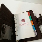 Rosetti Brown Faux Leather Ring Pocket Planner Organizer Binder Wallet Clean