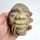 Vintage African Shrunken Head Rawhide Halloween Decor 3 7    Made In Ecuador
