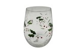 Pfaltzgraff Winterberry Christmas Stemless Wine Glasses Set Of 4 New In Box Vtg